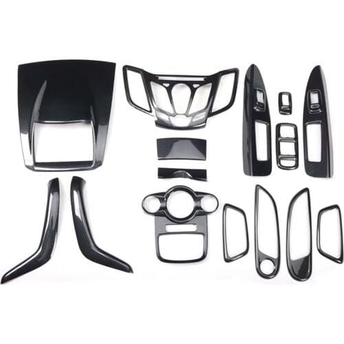 15Pcs/set Car Inner Decoration Trim For Ford Fiesta 2009-2013 Left Hand Drive ABS Styling Moldings