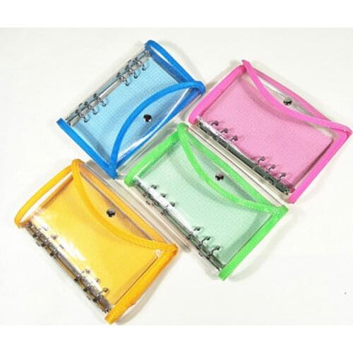 2020 Original A6 Pink Blue Green Yellow PVC Transparent Loose leaf Binder Notebook Cover Diary Planner Schedule Stationery