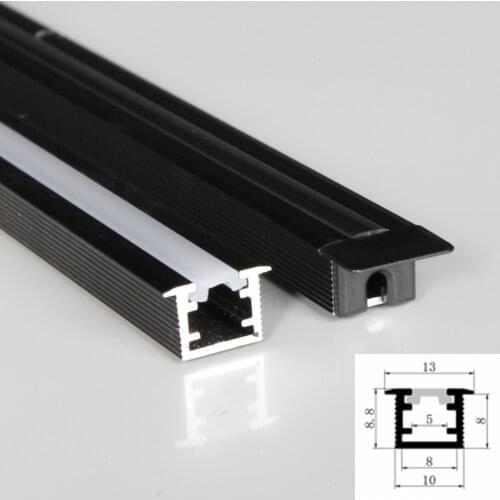 30m (30pcs) a lot, 1m per piece, black led aluminum profile for led strips with milky diffuse cover