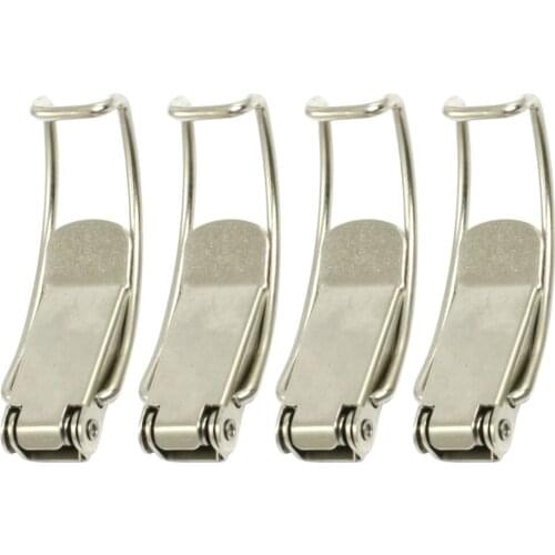 Box Chest Case Spring Loaded Silver Tone Draw Toggle Latch 4 Pcs