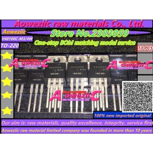 Aoweziic 100% new imported original V40100C V40100C-M3 / 4W V40100C-M3/4W TO-220 Schottky rectifier diodes 40A 100V