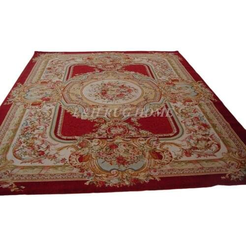 Free shipping 10'x14' Aubusson Design Savonnerie carpet hand knotted wool European renaissance Carpet for home decoration