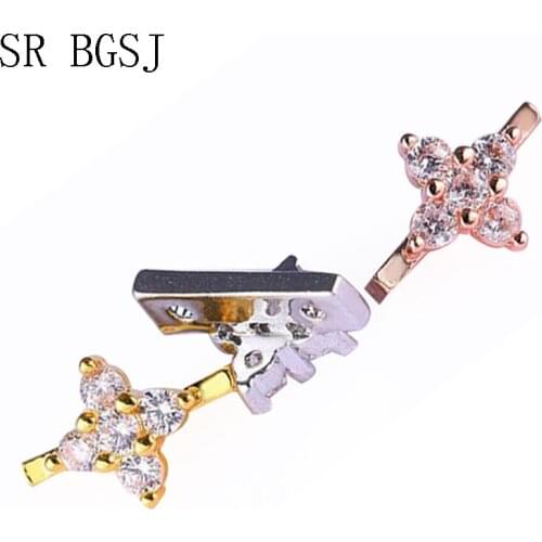 Free Shipping 20 Pcs Sweater Micro Inlay Accessories Rhinestone chain Spacer Handmade DIY Beads 5 hole