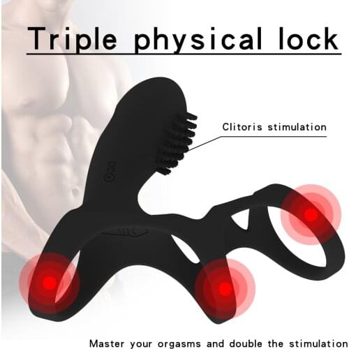 Wireless Remote Control Vibrating Penis Ring USB Rechargeable Clitoral Stimulator Brush Stimulation Sex Toys for Men Sexy Shop