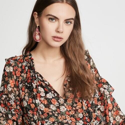 Dvacaman Bohemian Jewelry Ethnic Crystal Statement Earrings Handmade Big Drop Dangle Earrings Wholesale Dropshipping Bijoux INS