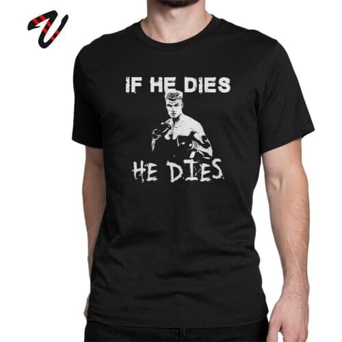T Shirts Rocky Fighter Tshirt Men Humor Ivan Drago If He Dies He Dies T-Shirt 100% Cotton Short Sleeve Tee Shirt Printed Clothes