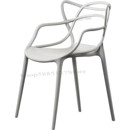 Living Room Thickened Plastic Chair Nordic Simple Backrest Chair Hollow Breathable Dining Chair Lazy Armrest Computer Leisure Ch