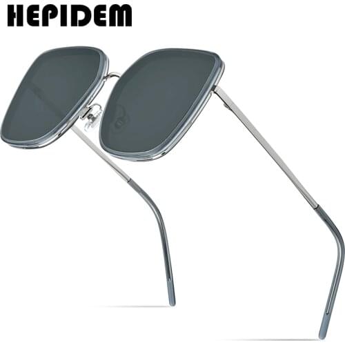 HEPIDEM Square Alloy Acetate Sunglasses Women 2020 Gentle Luxury Brand Designer Oversize Sun Glasses for Men Nylon Lens gm Mumu