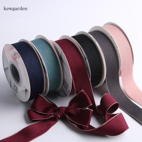 Kewgarden 1" 1.5" 38mm 25mm Satin Ribbon Handmade Tape DIY Hair Bowknot Bow tie Accessories Packing Ribbons Webbing 10 Yards