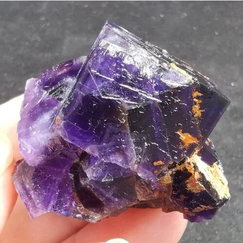 39.7gCollection of rare purple fluorite quartz mineral specimens for home decoration of degaussing geology teaching in Yuliao