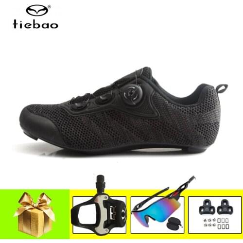 Tiebao Road Cycling Shoes Breathable Ultra-light Men Women Outdoor Sports Self-locking Professional Road Racing Bicycle Sneakers