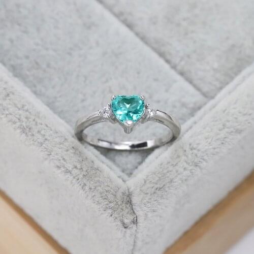 Best selling European and American S925 silver fashion wedding ring love light blue crystal simple jewelry womens gift