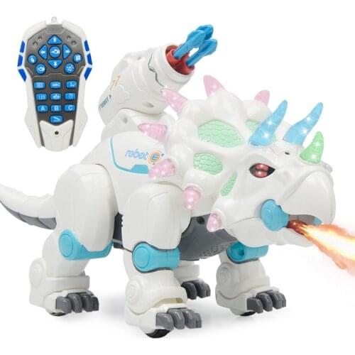 Kids Toys Simulation RC Robot Dinosaur Smart Spray Launch Missile Early childhood learning machine Childrens Educational Toys