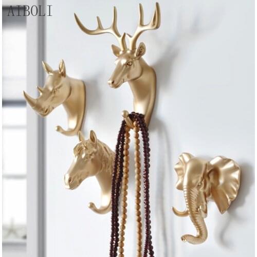 Wall Hanging Hook Deer Antlers Wall Coat Rack For Clothes Self Adhesive Display Racks Key Hanger Wall Storage Horns Hangers