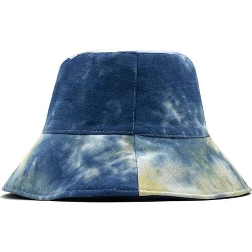New Summer Bonnet Graffiti Pink Green Tie Dye Bucket Hat Reversible Outdoor fishing Fisherman Caps Women Mens Chapeau Femme