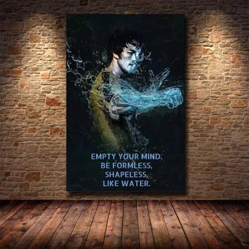 Film Poster Bruce Lee Motivational Canvas Poster Art for Living Room Wall Decor Wall Pictures Canvas Painting Art Home Decor