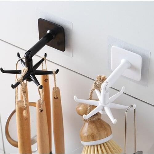 Portable 360° Punch-free Hook Hanging Weighing Kitchen Utensil Organiser Wall Rack Hanger Cabinet Bathroom Under Holder Shelf
