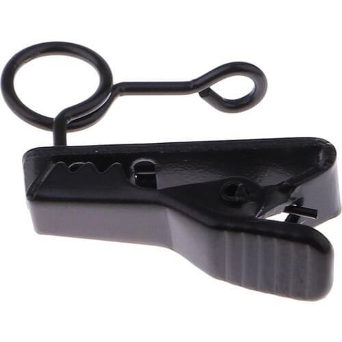 Durable Metal Microphone Lapel Lavalier Collar Clip MIC Props 6mm Black