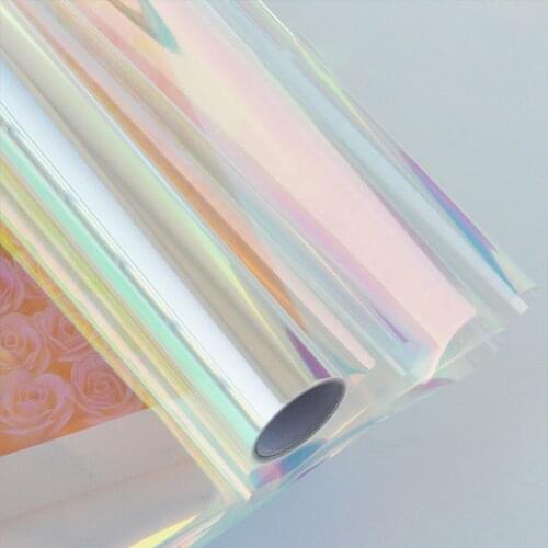 Rainbow Clear Cellophane Film flower Wrapping Paper Iridescent DIY Crafts Gift Bouquet Waterproof Wrapping Origami tissue Paper