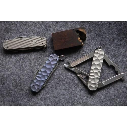 Hand Made Titanium Alloy DIY Scales Handle for 58 mm Victorinox Swiss Army Rambler Knife(Scales Only, Knife Not Included)