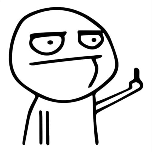 Fuck you Cartoon Car Sticker Decor Removable Black/silver CL509