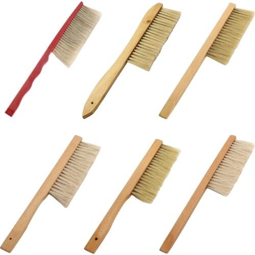 Beehive Cleaning Brush Single Two Three Rows Pig Bristle Horse Tail Hair Wood Handle Bee Sweep Brushes Beekeeping Beekeeper Tool
