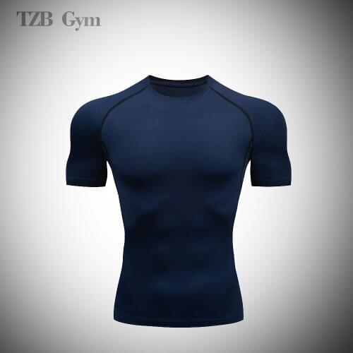 New Store Promotion Printed Mens Sports T-Shirt Air Compression Training Difficult Running T-Shirt Fitness Gym Rashguard