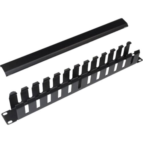 NEW-1U 12-Speed Server Cable Management Rack, 19 inch Network Rack Trunking Duct Panel, Metal Network Cable Organizer