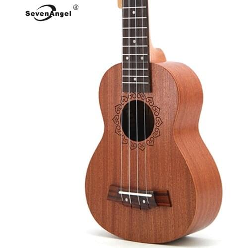 SevenAngel 21inch Soprano Ukulele 4 Strings Mini Guitar Sapele 15 Frets Ukelele Closed Knob Wholesale Price