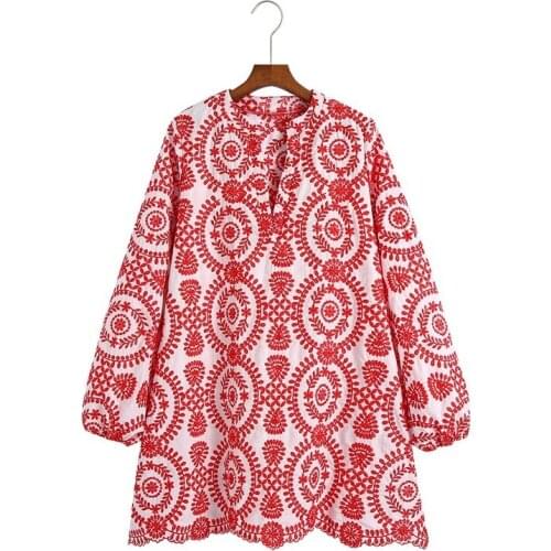 Za Harajuku Print Loose Dress Long Sleeve O Neck Fashion Mini Dresses Summer 2021 Vintage Soft Comfort Casual Women Dress