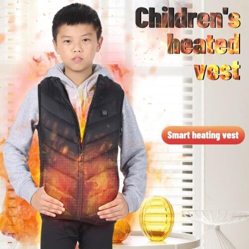 Childrens Heating Vest Warm Cotton USB Power Supply Men Women Heated Vest Kids Warmth Retention Warm Coat