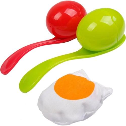 1Set Universal Funny Egg Spoon Game Easy to Grip Intellectual Development Portable Balance Training Spoons Egg Toy for Children