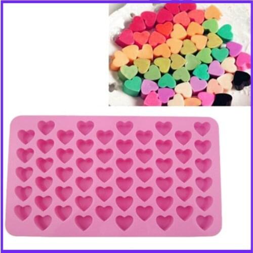 1 pcs 55 Holes Small Heart Mold Silicone 3D Lovely Cute Heart Fondant Mold Ice Cake Chocolate Craft Cake Decorating Tools