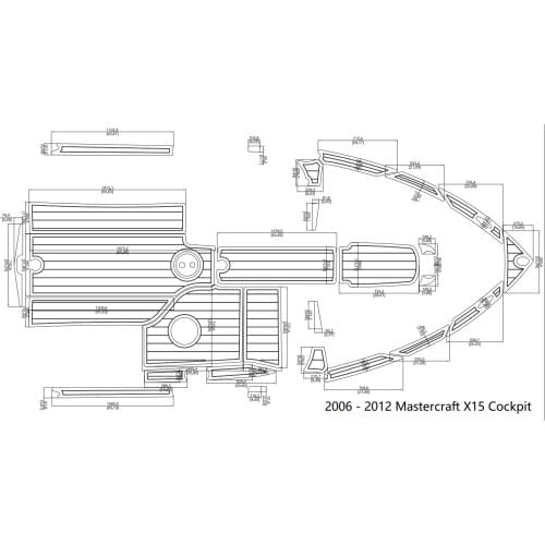 2006 - 2012 Mastercraft X15 Cockpit Pad Boat EVA Teak Decking 1/4" 6mm