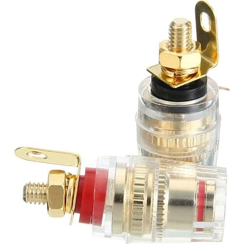 8pcs 4mm Amplifier Speaker Terminal Binding Post Banana Plug Jack Gold Plated Binding Posts Banana Socket Plugs