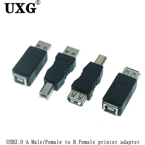USB2.0 A Male & A Female to B Female printer print converter adapter connector USB 2.0 port retail wholesale USB 2.0 Adapter