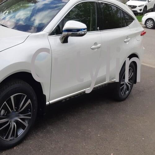 For Toyota Harrier Venza 2020 2021 Steel ABS Chromed Side Door Body Molding Cover Trim Accessories Exterior Trims Styling