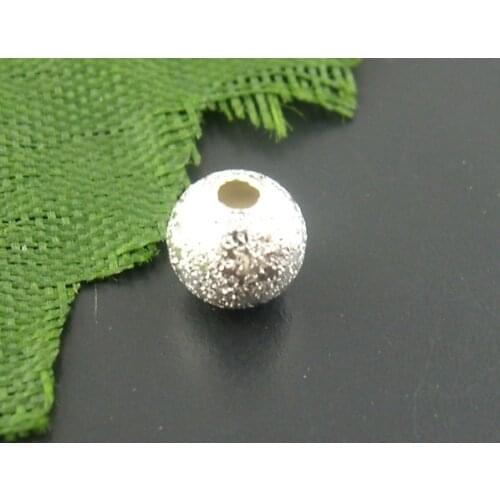 Doreen Box hot- 200PCs Silver color Ball Spacers Beads 5mm Dia. (B01255)
