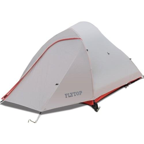 Flytop 1person Nylon-coated double-decked aluminium pole for field camping tent with ultra-light silicone mountain tent