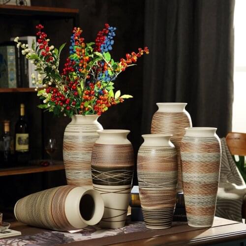 European Decorations Home Ceramic Floor Large Vase Light Luxury Variety of Living Room Decoration Flower Arrangement