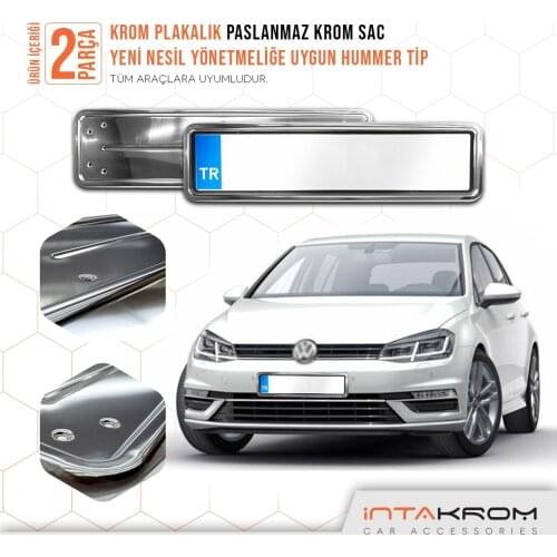 For Volkswagen Golf Chrome Plates Of Hummer type 2 PCs Chrome Styling Accessories Car Track Modified Designed Stainless steel