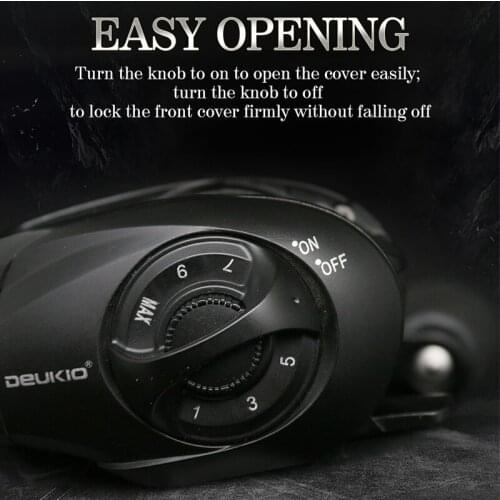 DEUKIO Baitcasting Reel Dual Brake System 7.2:1 High Speed Gear Ratio Freshwater Saltwater AKS150 Fishing Wheel Badge Reel