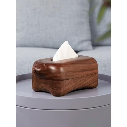 Container Wooden Tissue Box Cover Nordic Storage Toilet Car Cute Toilet Rolling Tray Servilletero Tissue Boxes BY50TB