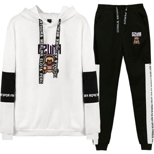 OZUNA ENOC Tracksuit Men Hooded Sweatshirt+Pants Pullover Sets Autumn and Winter Sportwear Casual Outwear Sports 2 Piece Suits