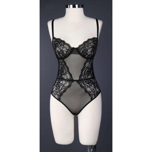 LOOK FOR YOUR WONDERFUL NIGHTS WITH ITS STUNNING ELEGANT LINGERIE Capless Lace Bodysuit FREE SHIPPING