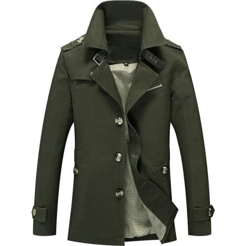 Spring and autumn men jacket fashion casual cotton men coat black khaki and army green clothes free shipping