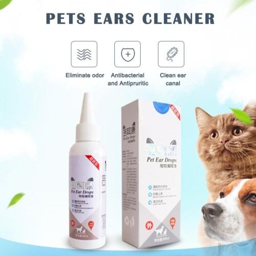 Cats Dog Ear Cleaner Pet Ear Drops for Infections Control Yeast Mites Pets Ears Cleaner JA55