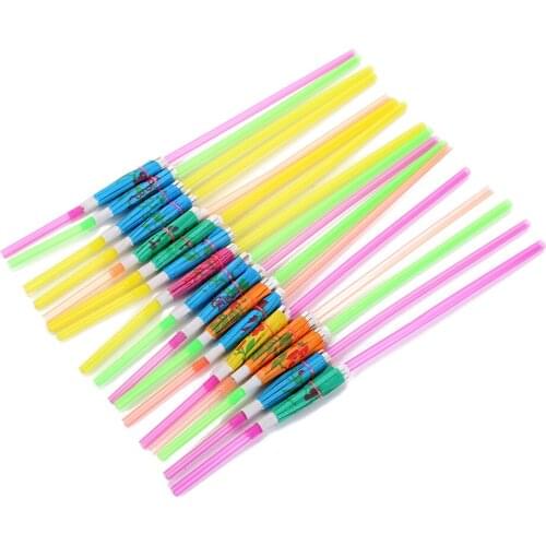 Disposable Plastic Straws with Umbrella Decor Cocktail Straw Drinking Straws Night Hawaiian Party Supplies
