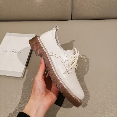 Osunlina Woman Flats Platform Round Toe Heels Lace Up White Genuine Leather Footwear Cross Tied Comfortable Handmade Shoes 2021
