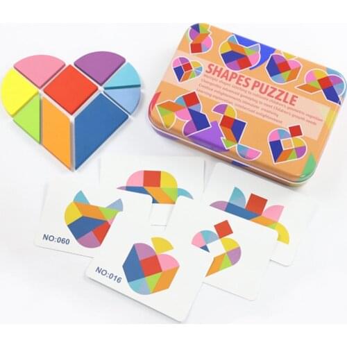 Puzzle Wooden Animal Jigsaw Toys Educational Kids Puzzles Toy with Metal box